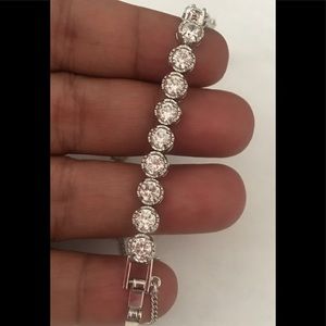 CZ Tennis Bracelet with Safety lock